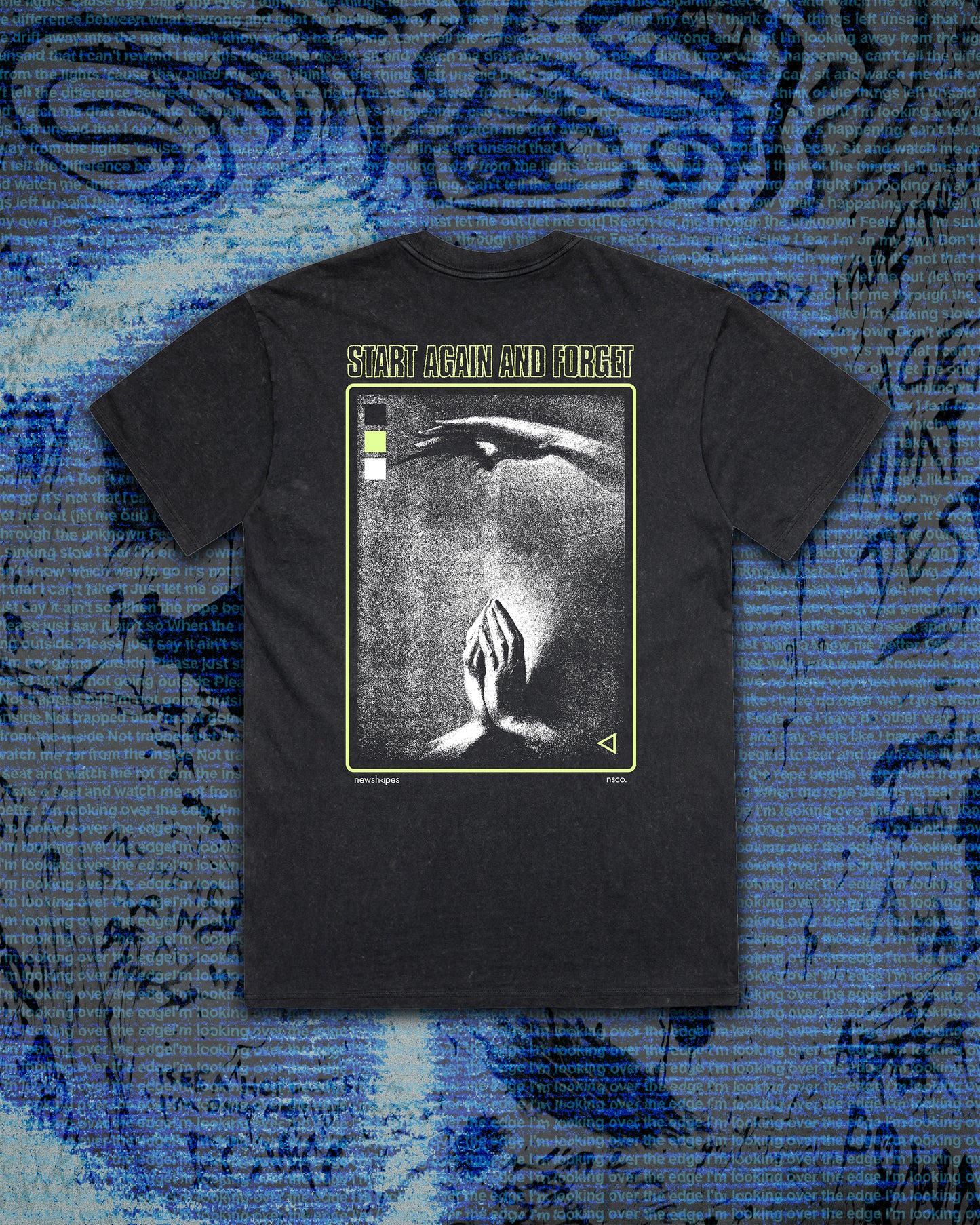 start again and forget tee ◁