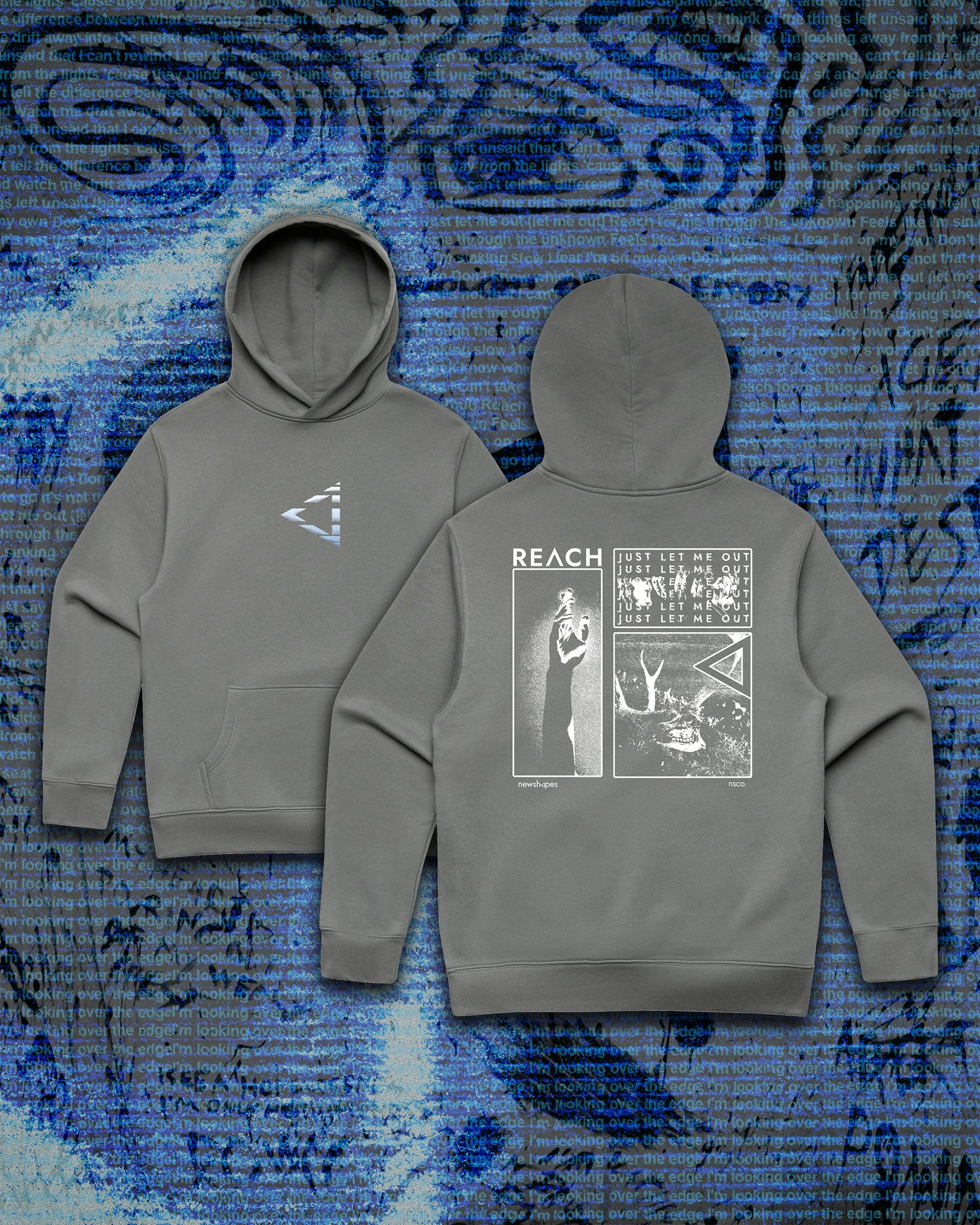 reach puff print hoodie ◁