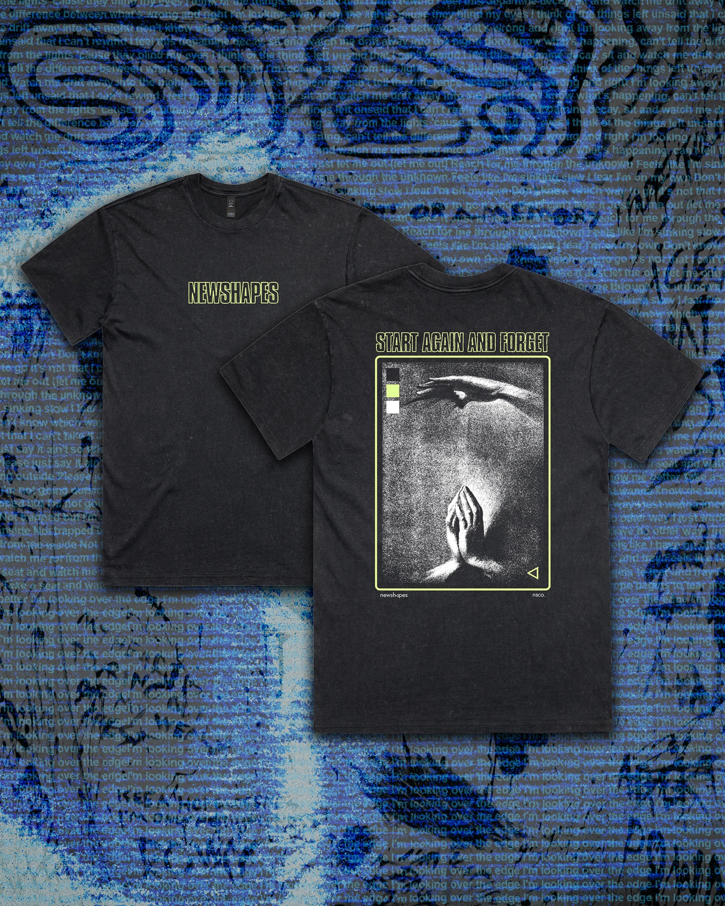 start again and forget tee ◁